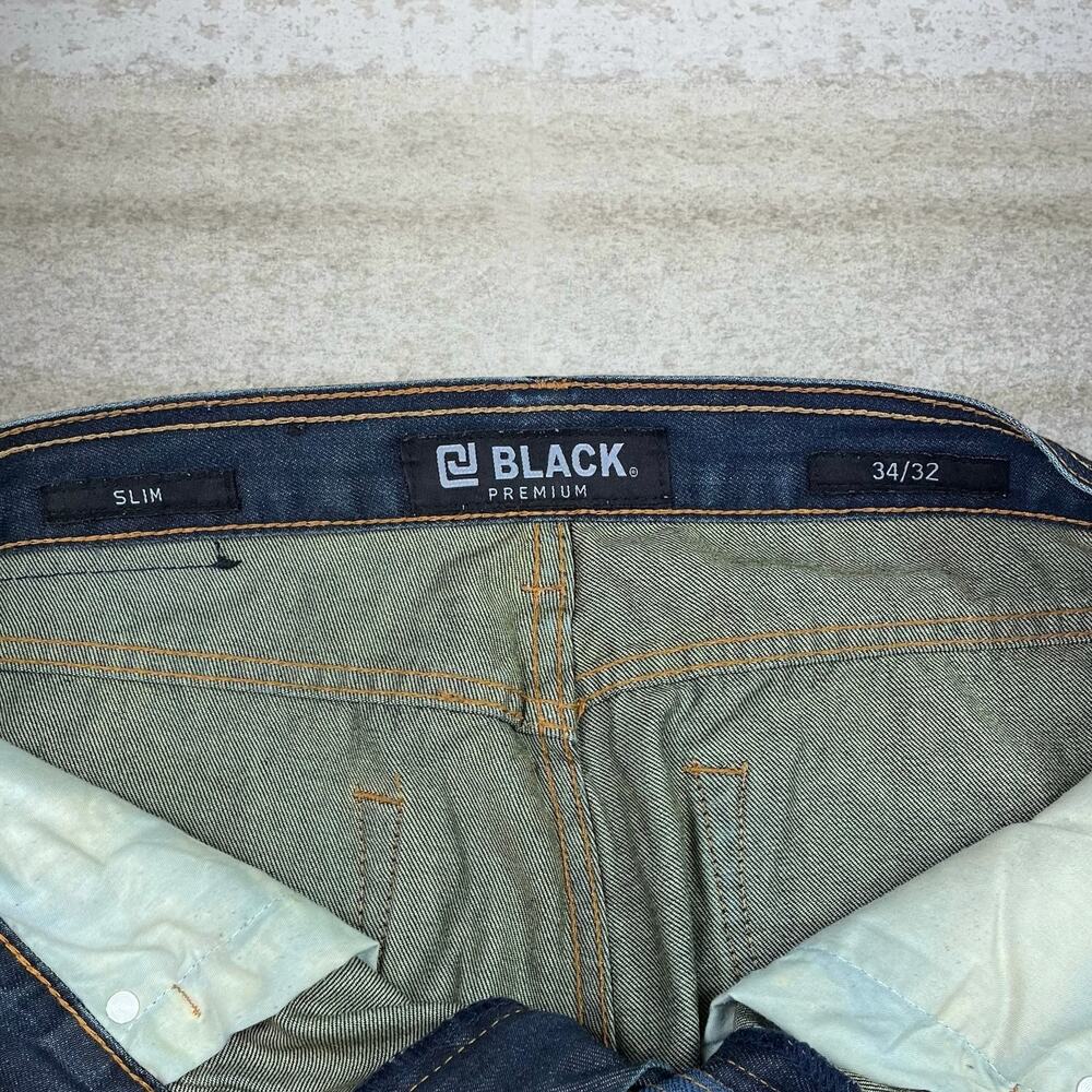 Vintage Y2K Black Brand Jeans 34x32 Relaxed Fit Dark Wash Denim - Picture 4 of 5